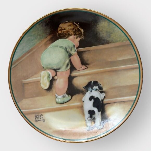 On the Up and Up Child's Best Friend Collector Plate Bessie Pease Gutmann Puppy - Picture 1 of 8